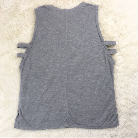 Athleta Lattice Tank Side Straps Grey Size Large - Picture 4 of 6